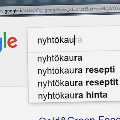 Nyhtökaura googlen hakukentässä
