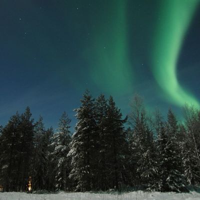 Revontulia Kuusamossa.