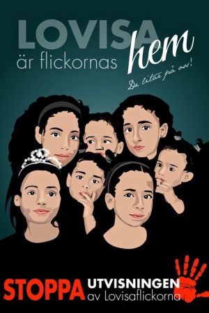 Nu finns en affisch för folkrörelsen som vill stoppa utvisningen. Flyktingflickor i Lovisa