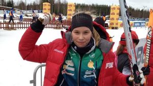 Alexandra Enlund åker distans i Imatra. Alexandra Enlund nöjd guldmedaljör.