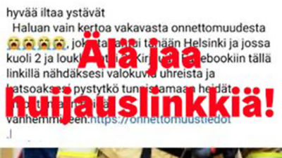 Skärmdump av ett falsifierat Facebookinlägg.