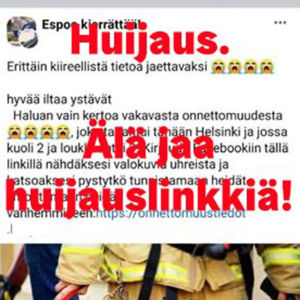 Skärmdump av ett falsifierat Facebookinlägg.