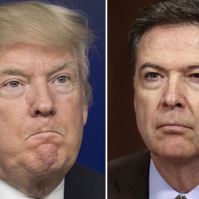 Yhdysvaltain presidentti Donald Trump sekä FBI:n entinen johtaja James Comey.