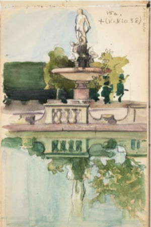 Eero Järnefelt, Springbrunn i Italien. (1890-talets slut) Eero Järnefelt, Springbrunn i Italien. (1890-talets slut)