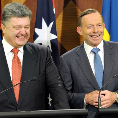 Petro Porošenko ja Tony Abbott.