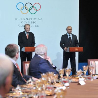 Jaques Rogge ja Vladimir Putin.