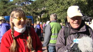 Lovisaborna Susanne Ståhlström och Rolf Björkström hade kommit till Helsingfors för att promenera. reuma