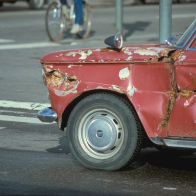 Rusikoitu Fiat 1980-luvun alusta.