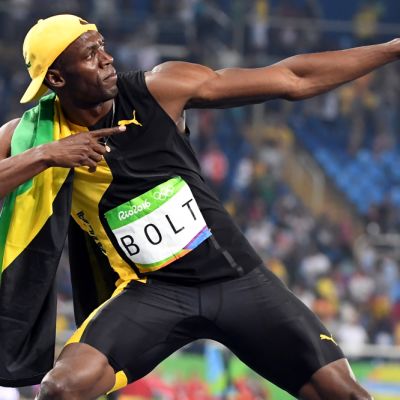 Usain Bolt ja hänen tunnusmerkkinsä: Bolting-poseeraus.