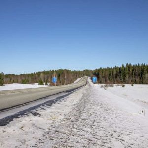 Vägavsnittet där bussolyckan skedde. 