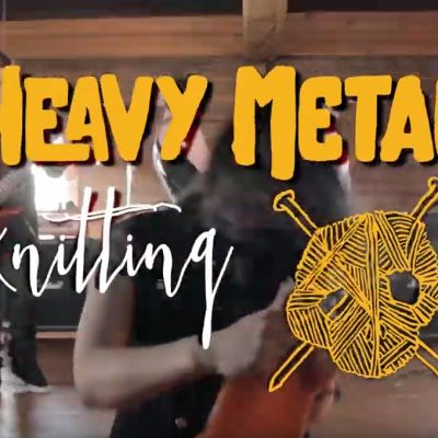 Heavy metal knitting -logo