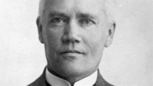 Herman Lundborg hos ateljéfotograf Calla Sundbäck i Gränna 1920. Herman Lundborg i närbild.