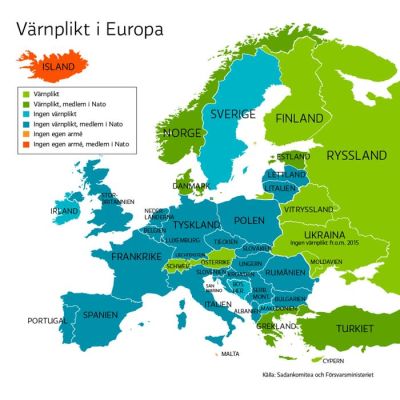 europa karta svenska Värnplikt i Europa | Inrikes | svenska.yle.fi