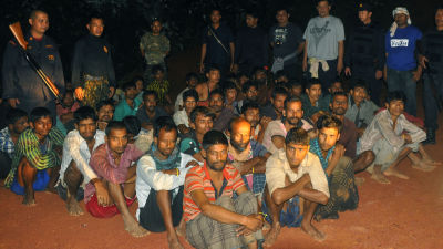 Flyktingar från Bangladesh som gripits av thailändsk polis i Thailand