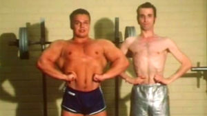 Pål Pressli (Paul Olin) tränar bodybuilding med Peter Keränen Pål Pressli, Peter keränen