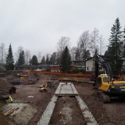 Byggandet av Torvbanevägen i Mankans.
