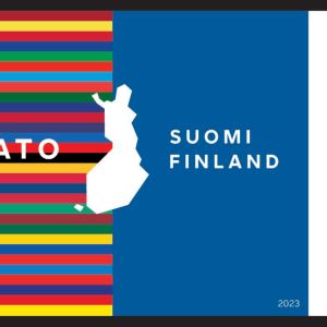 Postis frimärke som uppmärksammas Finlands medlemskap i Nato.