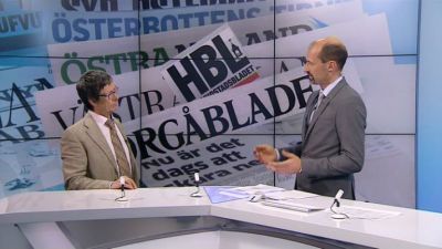 Tom Moring intervjuades av Jonas Jungar i Tv-Nytt 24.04.2013.