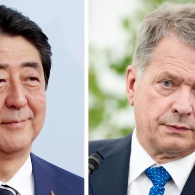 Presidentti Sauli Niinistön ja Japanin pääministeri Shinzo Aben tiedotustilaisuus