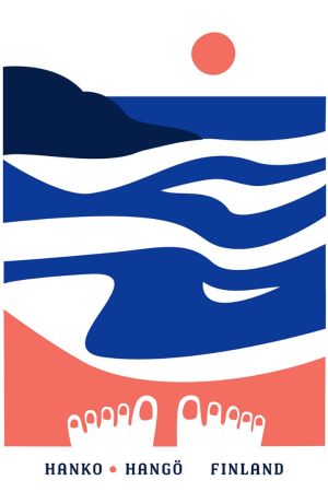 Vem har inte en bild av sina tår som sticker upp i sanden i sitt fotoalbum eller i sin telefon? Reseaffischer om Hangö