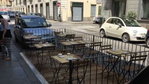 Manu Torchio har inspirerats av parklets under sina resor i bland annat Turin. parklet