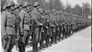 Finländska SS-män. Foto: Försvarsmaktens bildarkiv. Finländare i SS-tjänst.