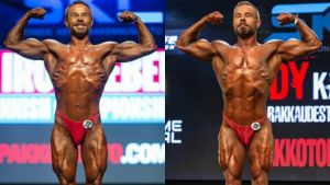 Till vänster vann han brons ifjol, till höger vann han guld i år, och båda gångerna tävlade Mats Söderman i FM i minus 70-kilos klassen. Mats Södermans muskler