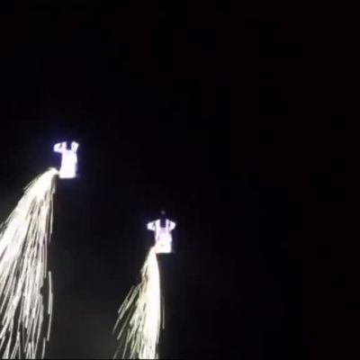 Uutisvideot: Siipipukumiehet järjestivät "meteorinäytöksen" Kanarialla