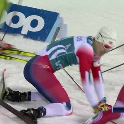 Bolshunov ja Krüger kolaroivat sprintissä