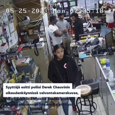 Yhdysvalloissa Floydin tappo-oikeudenkäynnissä valvontakamerakuvaa