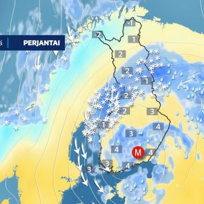 Viikonlopuksi lunta, räntää ja vettä