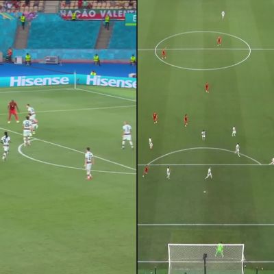 Katso Belgian voittomaali kahdesta eri kuvakulmasta