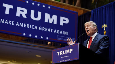 Affärsmannen och miljardären Donald Trump ger sig in i kampen om republikanernas presidentkandidatur i USA.