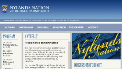 Nylands Nations webbsajt