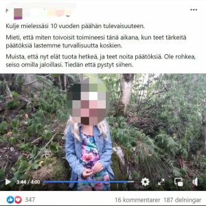 en skärmkapning av flickan på videon som uppmanar föräldrar att tänka efter före de vaccinerar sina barn.