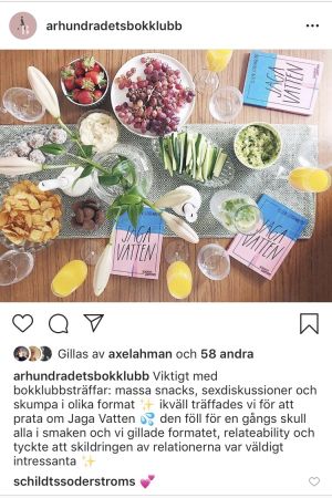 Menyn på en bokklubbsträff är alltid välplanerad och genomtänkt. screenshot från århundradets bokklubbs insta