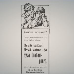 Graham-puuro mainos lehdessä vuonna 1917