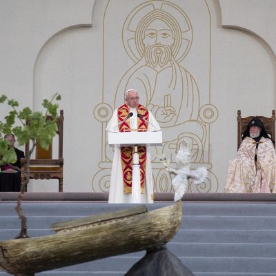 Paavi Franciscus piti ekumenisen rauhanrukouksen Jerevanissa Armeniassa 25. kesäkuuta.