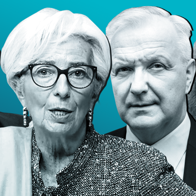 Philip Lane, EKP:n pääjohtaja Christine Lagarde, Olli Rehn ja Isabel Schnabel