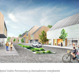 havainnekuva uuden Porvoontien ja Amiraalintien risteyksestä