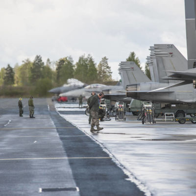 Finlands och USA:s militärplan i Kuopio i maj.