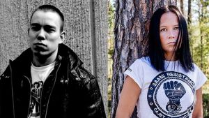 Saamelaiset kulttuurivaikuttajat, räppäri Ailu Valle sekä taiteilija-aktivisti Jenni Laiti // Kuva: Tuupa Records / Carl-Johan Utsi