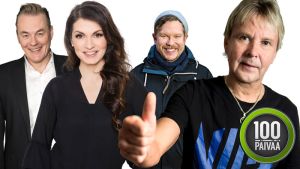 Arto Nyberg, Maria Jungner, Samae Koskinen ja Matti
Nykänen haastavat itsensä ja keräävät samalla rahaa hyväntekeväisyyteen viihteellisten tehtävien avulla. // Kuva: Produktion House