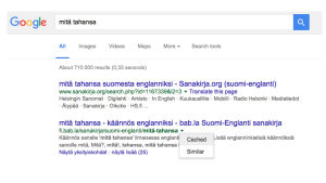 Kuvakaapaus Google-hakutuloksesta.