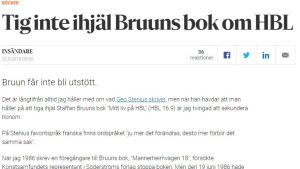 Utdrag ur en av Per-Erik Lönnfors insändare på HBL:s webbsida. En text ur en insändare av Per-Erik Lönnfors.