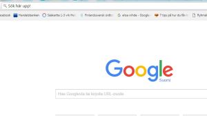 Det går snabbare att skriva in sökorden direkt i webbläsarens adressfält. Skärmdump på Sökfältet i Googles sökmotor.
