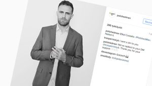 Kuvassa #PolishedMan-kampanjan käynnistäneen YGAP-järjestön toimitusjohtaja Elliot Costello. // Kuva: Instagram / polishedman / kuvakaappaus