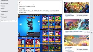 Skärmdump från en grupp på Facebook där spelkonton säljs. Skärmdump från en grupp på Facebook där ett spelkonto säljs för 50 euro.