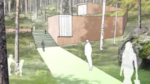 Det finns också en masterplan för ett rekreationsområde på Kokonudden. skiss över kokonudden i masterplanen för västra åstranden i borgå