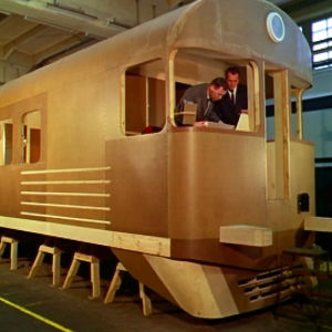 Pahvinen  malli junavaunusta